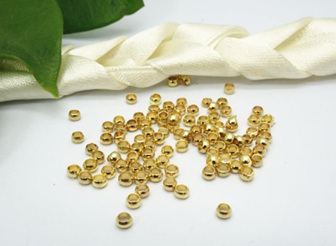 10000 Dark Golden Plated Round Crimp Beads 2.5mm Wholesale - Click Image to Close