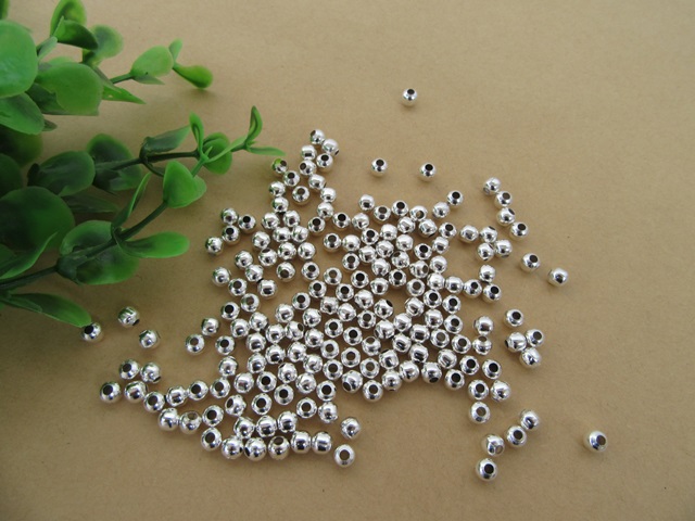2800Pcs Silver Round Spacer Beads Jewellery Finding 5mm - Click Image to Close