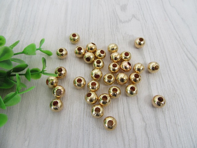 500Pcs Golden Round Spacer Beads Jewellery Finding 10mm - Click Image to Close
