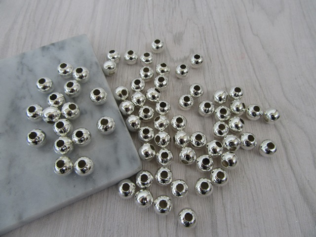 500Pcs Silver Round Spacer Beads Jewellery Finding 10mm - Click Image to Close