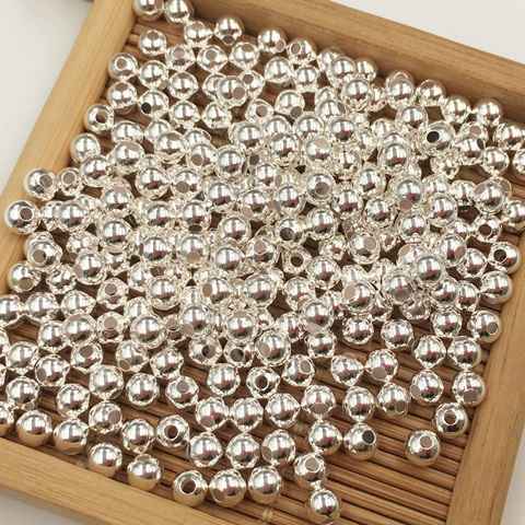 2000 Silver Plated Coated 6mm Round Spacer Beads - Click Image to Close