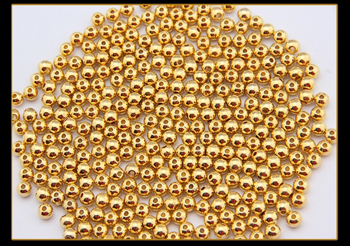 1500 Golden Plated Coated 6mm Round Spacer Beads - Click Image to Close