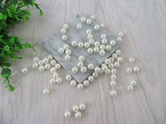 500 Light Ivory 10mm Round Imitation Simulate Pearl Loose Beads - Click Image to Close