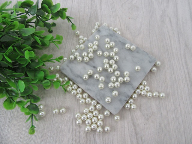 1900 Light Ivory 8mm Round Imitation Simulate Pearl Loose Beads - Click Image to Close