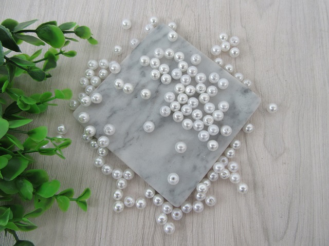 1000 White 8mm Round Imitation Simulate Pearl Loose Beads - Click Image to Close