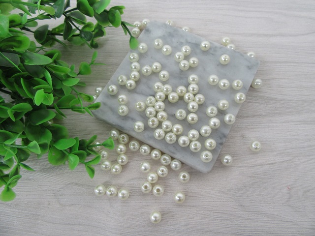 1000 Ivory 8mm Round Imitation Simulate Pearl Loose Beads - Click Image to Close