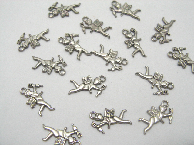 200 Charms Metal Cupid Pendants Finding - Click Image to Close