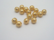 500 8mm Golden plated filigree spacer Jewelry beads
