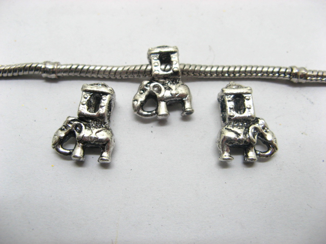 100 Alloy European Elephant Thread Beads ac-sp473 - Click Image to Close