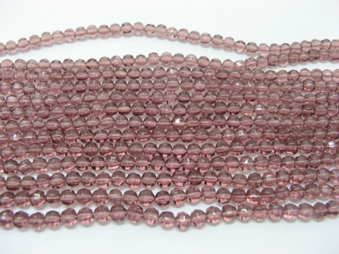 50 Strands Light Brown Round Faceted Glass Beads be-g-ch12 - Click Image to Close