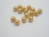 500 8mm Golden plated filigree spacer Jewelry beads - Click Image to Close