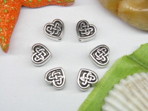 50pcs Metal Big Heart Beads yw-ac-mb34 - Click Image to Close