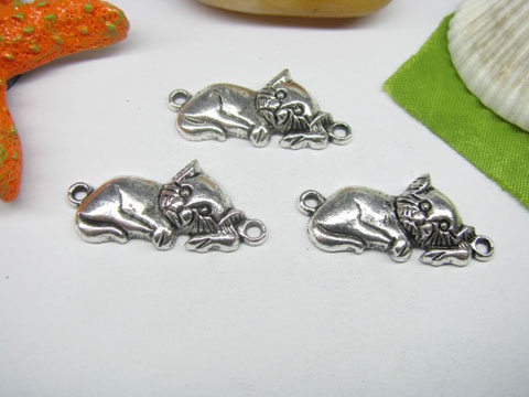 20pcs Metal Lovely Lazy Sleeping Cat Charms yw-ac-mc67 - Click Image to Close
