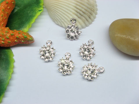 50pcs Beaytiful Silver Flower Charms yw-ac-mc72 - Click Image to Close