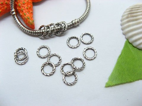 100pcs Tibetan Silver Circle Beads European Design Yw-pa-mb9 - Click Image to Close