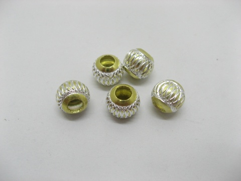 20pcs YellowGreen Silver Carved Lantern Aluminum Beads Fit Pando - Click Image to Close