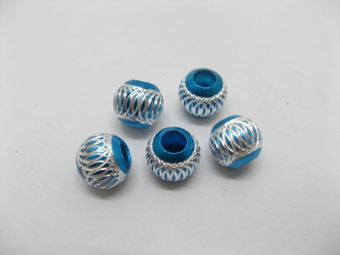 20pcs DeepSkyblue Silver Carved Lantern Aluminum Beads 20pcs DeepSkyblue Silver Carved Lantern Aluminum Beads