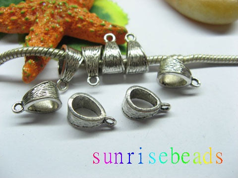 50pcs Tibetan Silver Bail Beads Fit European Beads yw-pa-bb4 - Click Image to Close