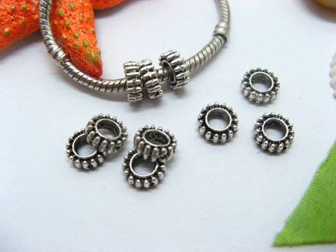 20pcs Tibetan Silver Circle Beads Fit European Beads Yw-pa-mb14 - Click Image to Close