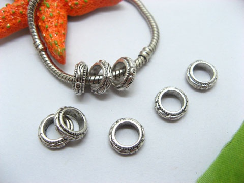 20pcs Tibetan Silver Circle Beads Fit European Beads Yw-pa-mb144 - Click Image to Close
