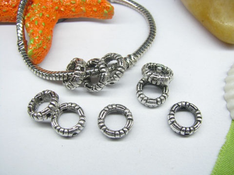 20pcs Tibetan Silver Circle Beads Fit European Beads Yw-pa-mb147 - Click Image to Close