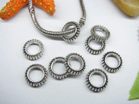 20pcs Tibetan Silver Circle Beads Fit European Beads Yw-pa-mb151 - Click Image to Close