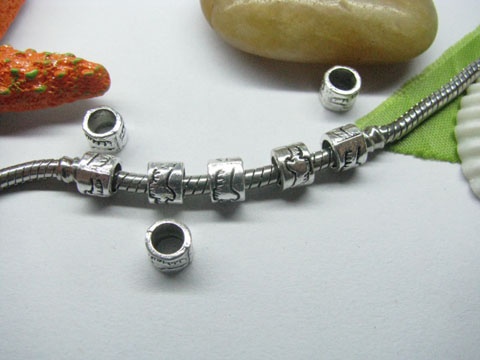20pcs Tibetan Silver Hawks Barrel Beads Fit European Beads - Click Image to Close