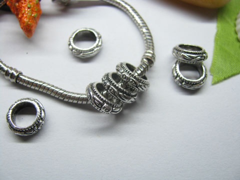20pcs Tibetan Silver Circle Beads Fit European Beads yw-pa-mb165 - Click Image to Close