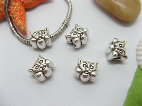 20pcs Tibetan Silver Lovely Cat Beads European Design - Click Image to Close