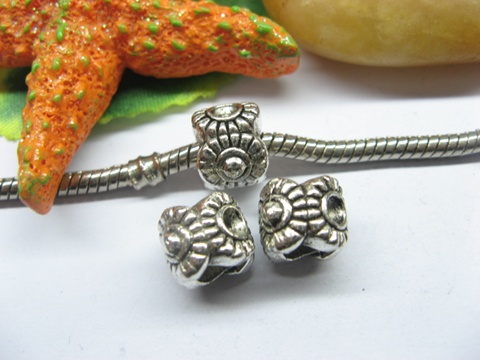 20pcs Tibetan Silver Sunflower Beads European Design - Click Image to Close
