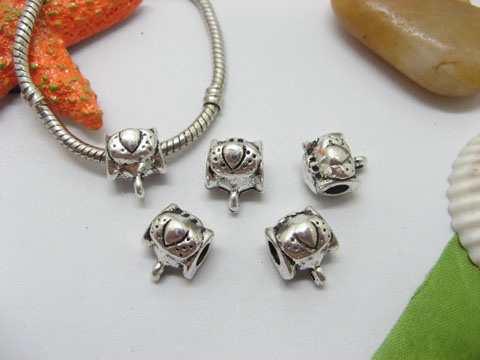 20pcs Tibetan Silver Pug Head Beads European Design - Click Image to Close