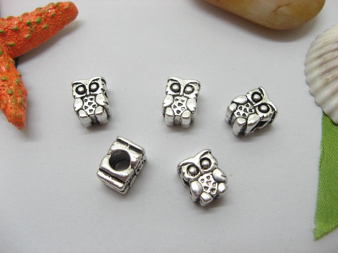 20pcs Tibetan Silver Owl Beads European Design Yw-pa-mb45 - Click Image to Close