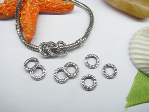 100pcs Tibetan Silver Circle Beads European Design Yw-pa-mb50 - Click Image to Close