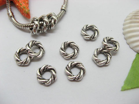 20pcs Tibetan Silver Circle Beads European Design Yw-pa-mb80 - Click Image to Close
