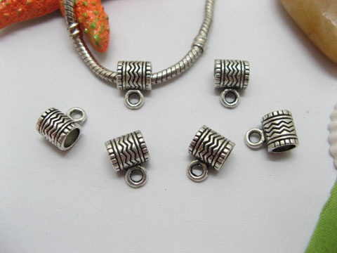 20pcs Tibetan Silver Barrel Bail Beads European Design - Click Image to Close