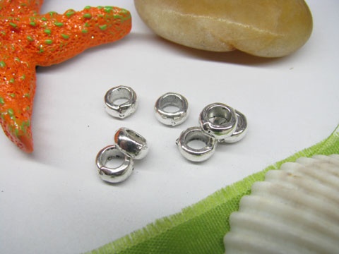 20pcs Tibetan Silver Smooth Circle Beads European Design - Click Image to Close