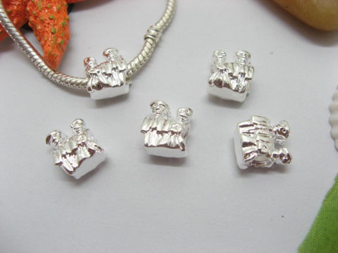 10pcs Silver Plated Screw A Couple of Lover Beads European Desig - Click Image to Close