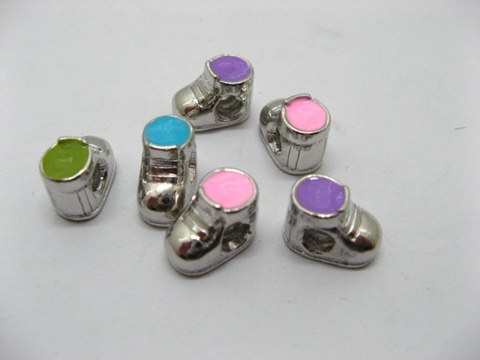 10pcs 18KGP Mixed Shoes Enamel Beads European Design - Click Image to Close