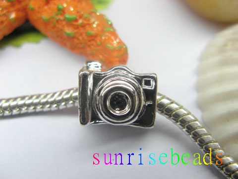 10pcs Silver Plated Screw Camera Beads European Design - Click Image to Close