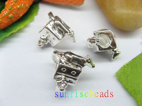 10pcs Silver Plated Mouse Beads European Design yw-pa-tb46 - Click Image to Close